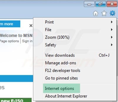 Verwijderen van de proxy instellingen uit Internet Explorer stap 1