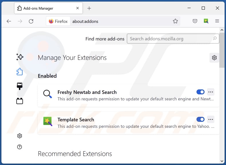 Verwijder aan searchokay.com gerelateerde Mozilla Firefox extensies