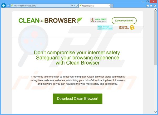 clean browser adware hoofdscherm