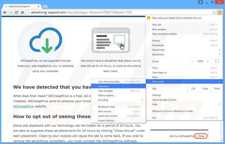 Verwijder de Ads Remover  advertenties uit Google Chrome stap 1