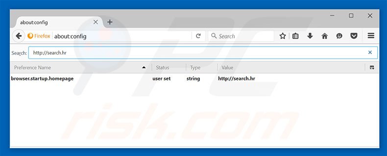 Verwijder search.hr als standaard zoekmachine in Mozilla Firefox