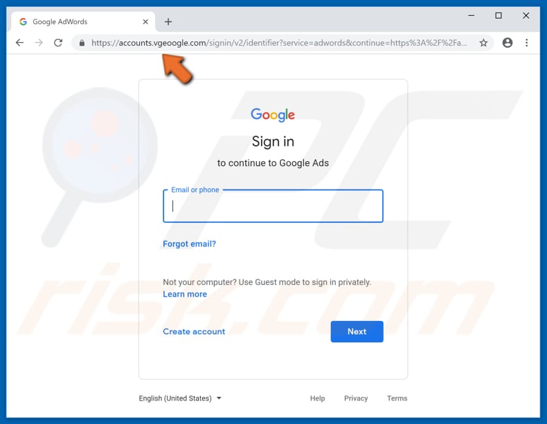 valse website met google-advertenties vraagt om gebruikersnaam en wachtwoord