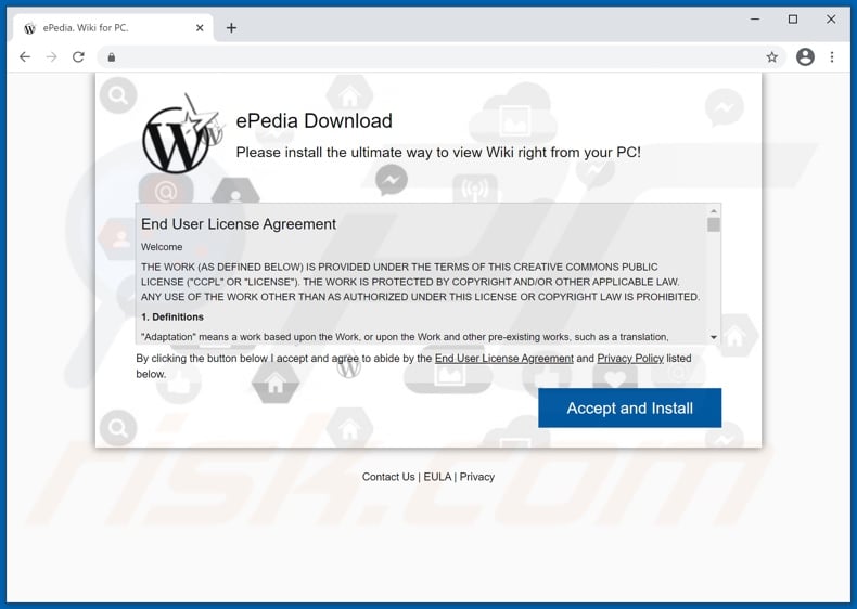 ePedia adware die website promoot