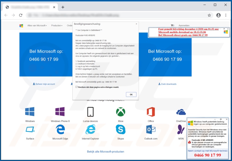 Error code # MS-6F0EXFE technische ondersteuningszwendel