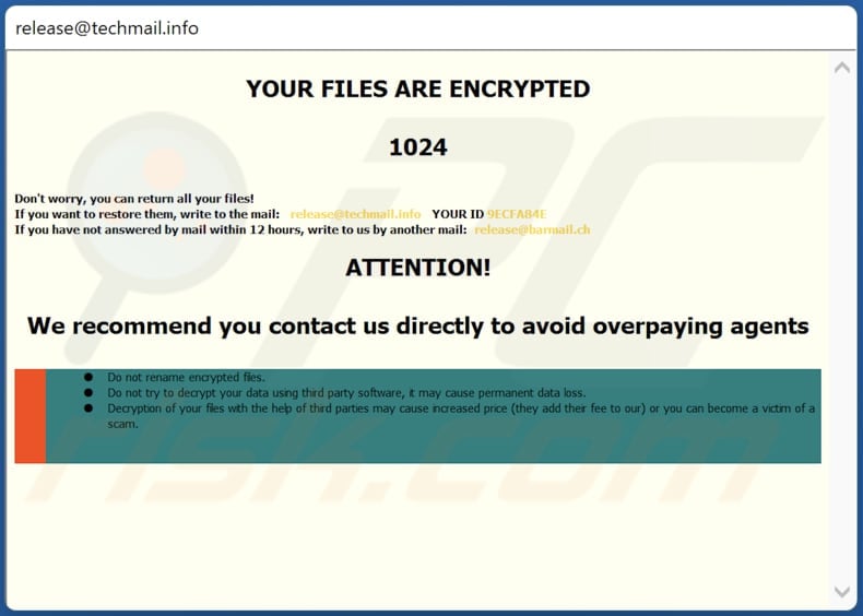 rel ransomware losgeld bericht in pop-up venster