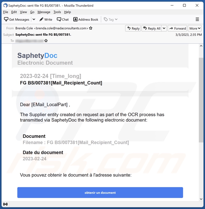 SaphetyDoc spam e-mailcampagne