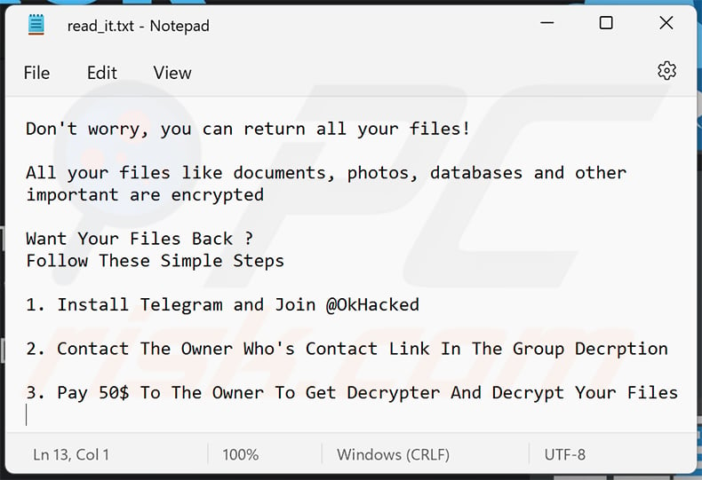 OkHacked ransom noot (read_it.txt - 2023-04-24)