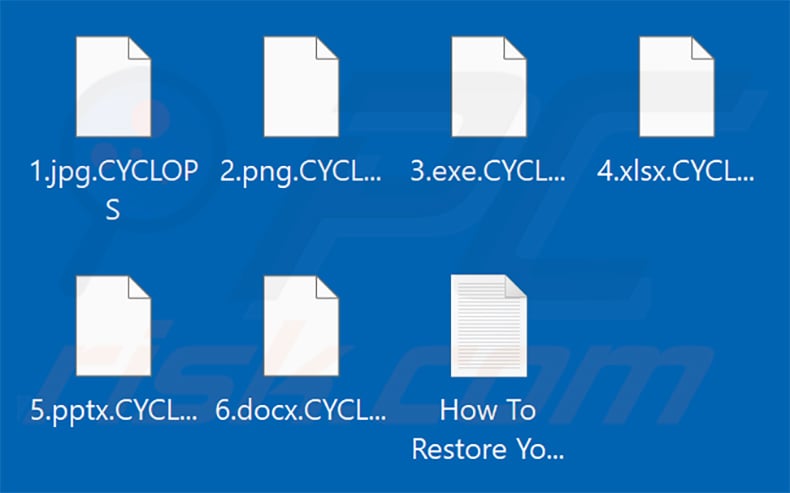 Bestanden versleuteld door CYCLOPS ransomware (extensie .CYCLOPS)