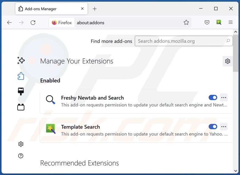 Aan search.protab.me gerelateerde Mozilla Firefox-extensies verwijderen