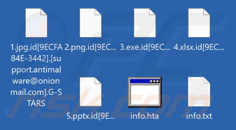 Bestanden versleuteld door G-STARS (Phobos) ransomware (extensie .G-STARS)