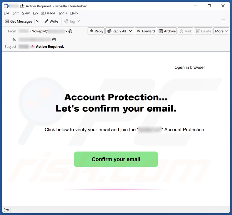 Account Protection spam e-mailcampagne