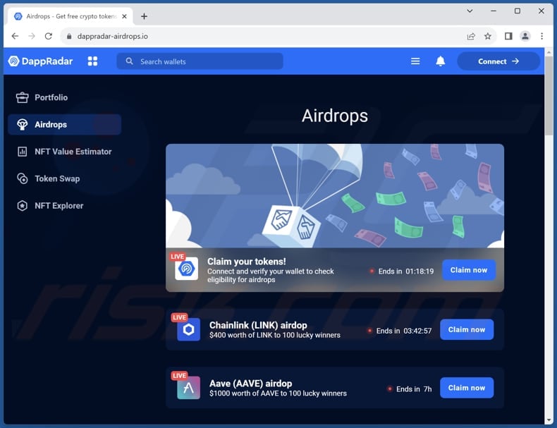 DappRadar Airdrops oplichterij