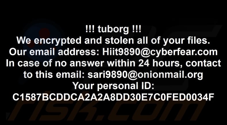 Tuborg ransomware behang