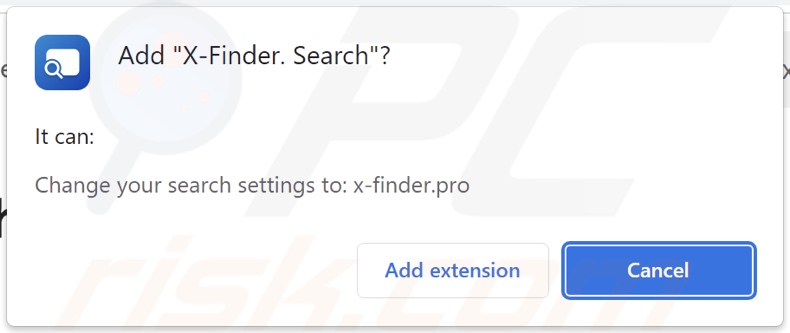 X-Finder. Search browser hijacker vragen om toestemming