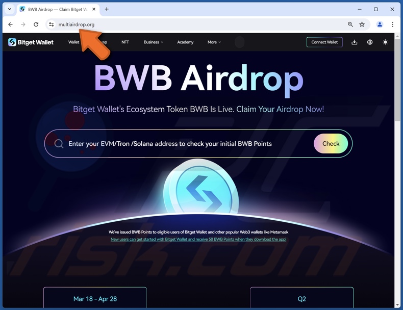 Bitget Wallet (BWB) Airdrop oplichterij