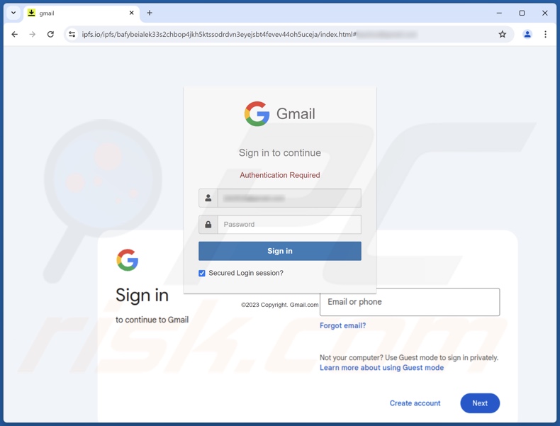 DNS Error bedrieglijke e-mail gepromote phishingsite