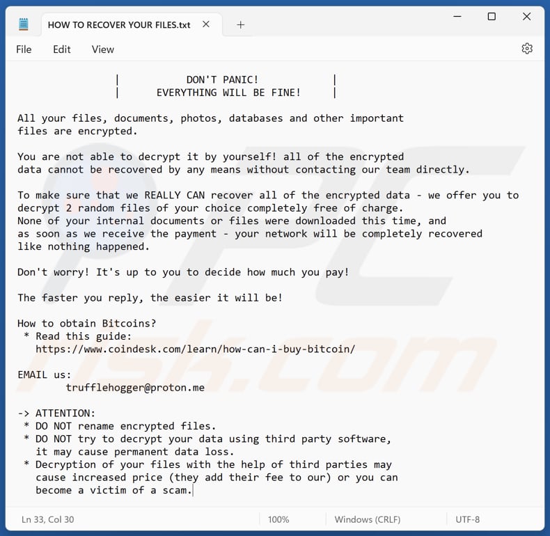 EDHST ransomware tekstbestand (HOW TO RECOVER YOUR FILES.txt)