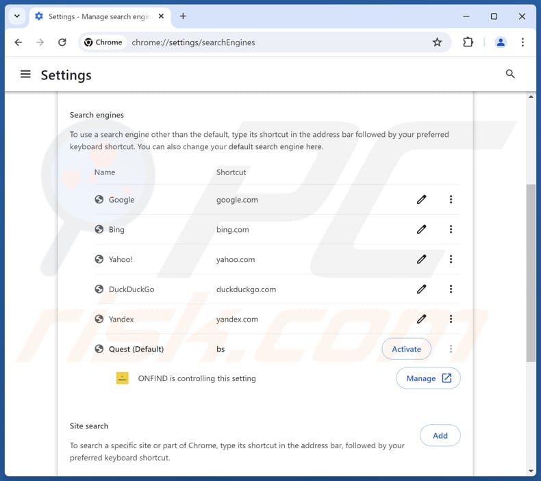 Findflarex.com uit de standaardzoekmachine van Google Chrome verwijderen