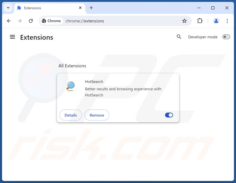 Hotsearch.io gerelateerde Google Chrome-extensies verwijderen