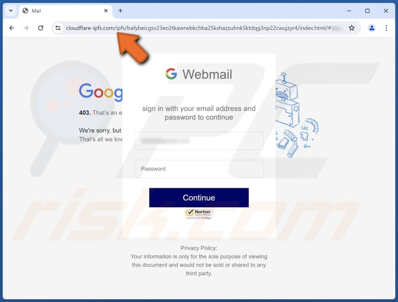 New Messages Notification E-mail Scam phishing pagina