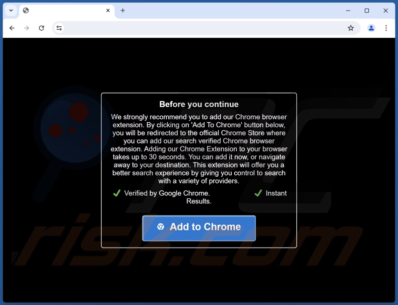 Misleidende website gebruikt om Quest-Finder browser hijacker te promoten