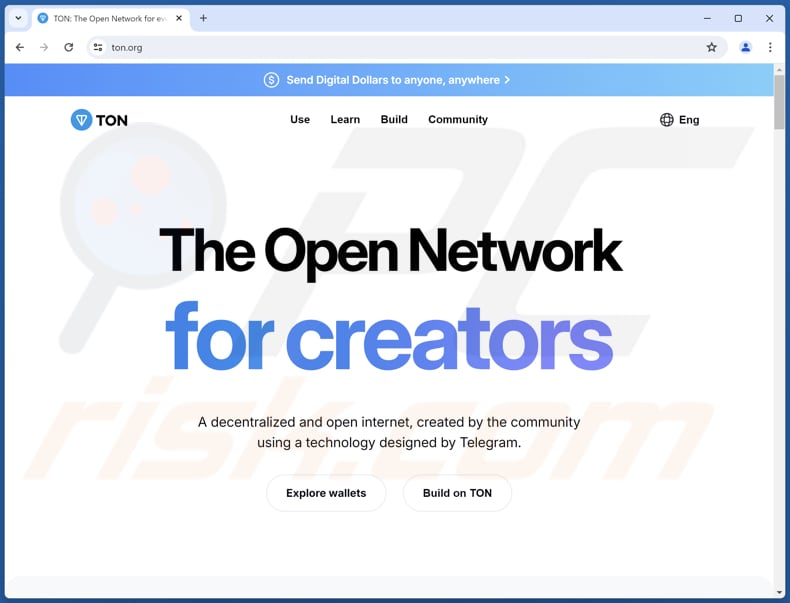 Toncoin (TON) airdrop echte website oplichterij (ton.org)