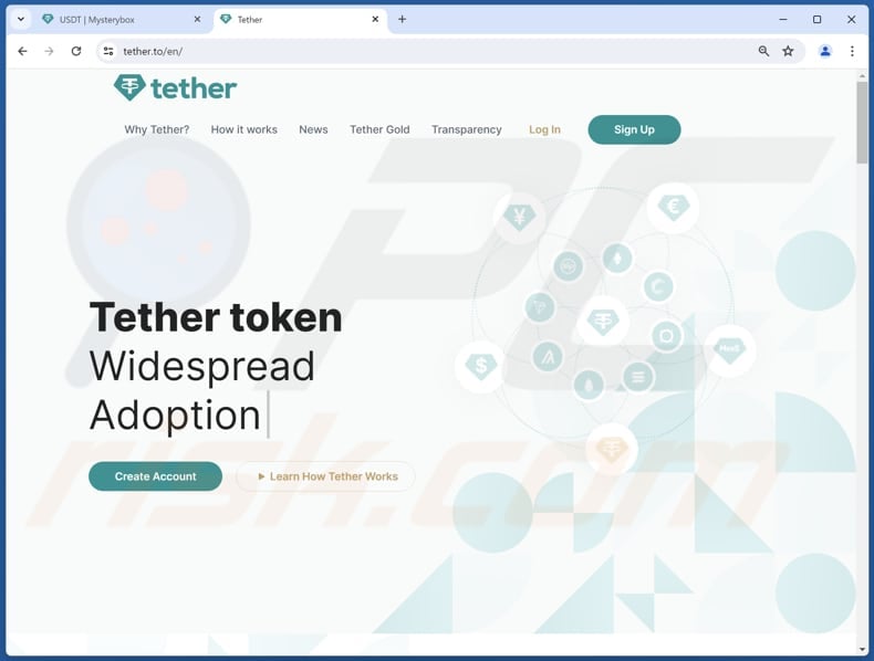 USDT NFT Airdrop echte website tether.to