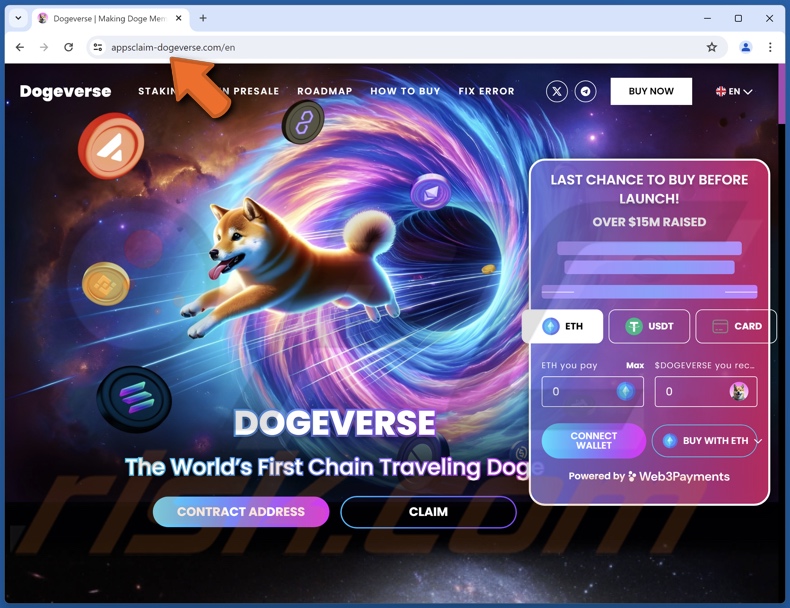 DOGEVERSE Pre-launch zwendelwebsite