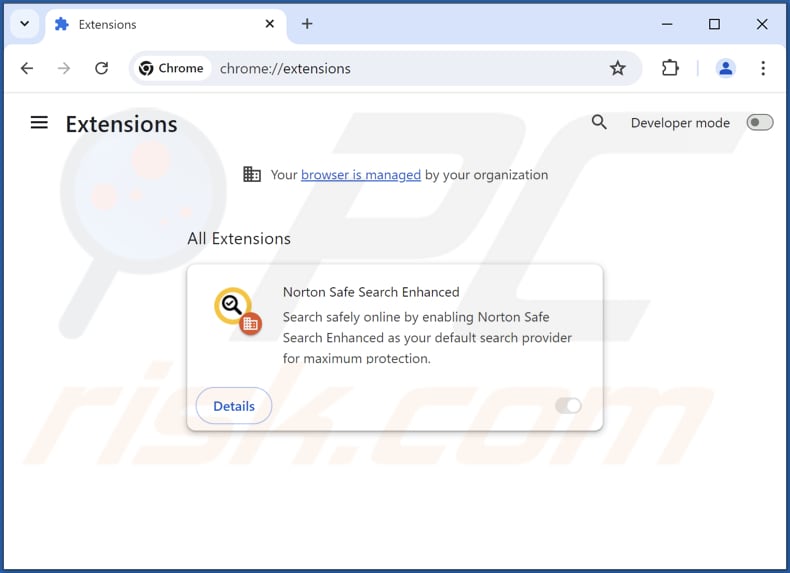 Norton Safe Search Enhanced valse extensie verwijderen uit Google Chrome stap 2