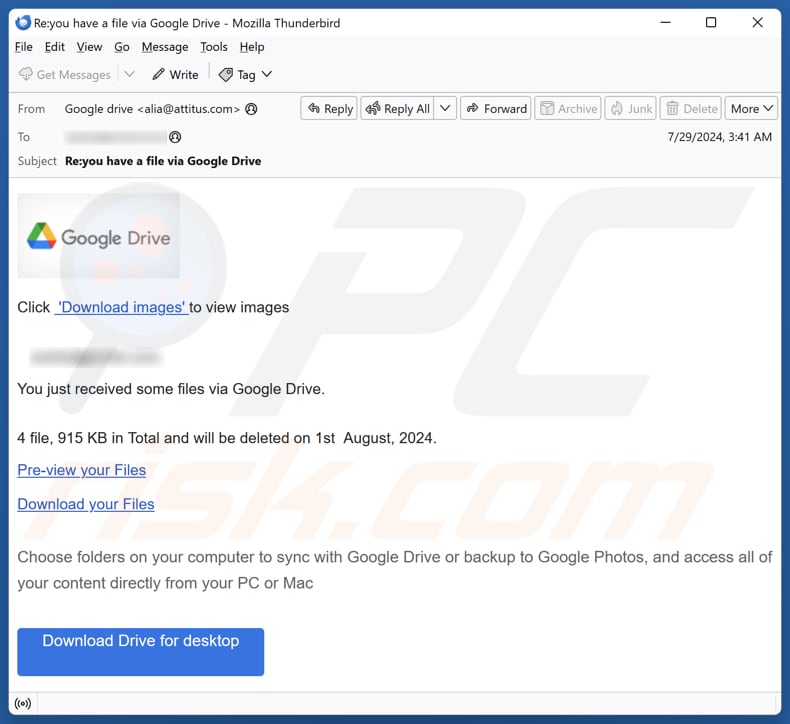 Google Drive spam e-mailcampagne