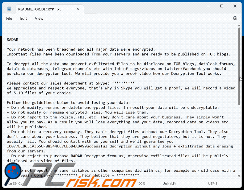 RADAR ransomware losgeldbrief (README_FOR_DECRYPT.txt) GIF