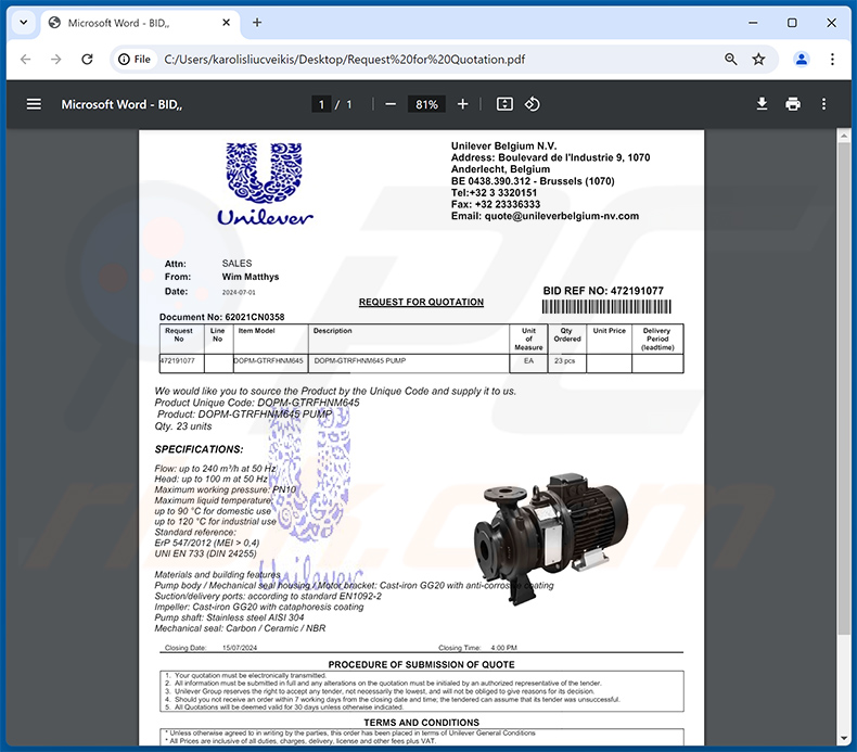 PDF-bestand verspreid via UNILEVER e-mailoplichting (2024-07-01)