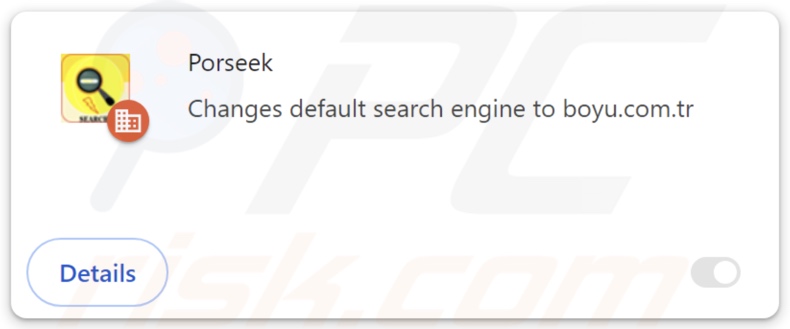 Porseek browser hijacker