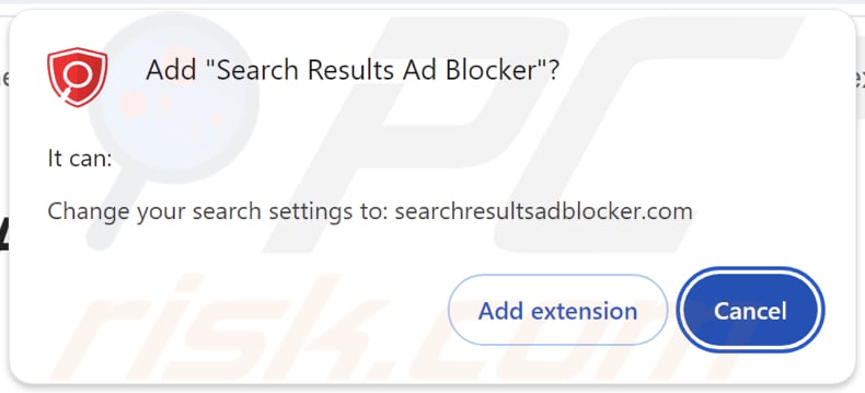 Zoekresultaten Ad Blocker browser hijacker vraagt om toestemming