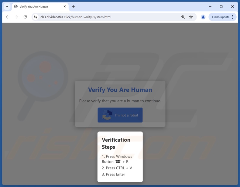 Verify You Are A Human (CAPTCHA) scam