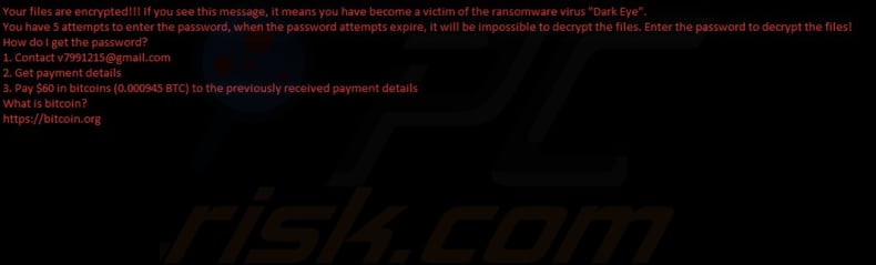 Dark Eye ransomware behang