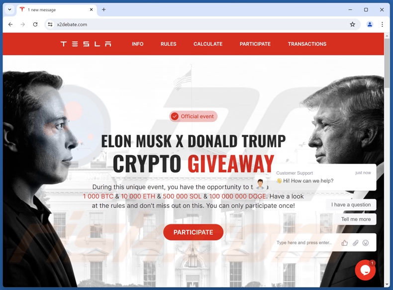 Elon Musk X Donald Trump Crypto Giveaway oplichterij