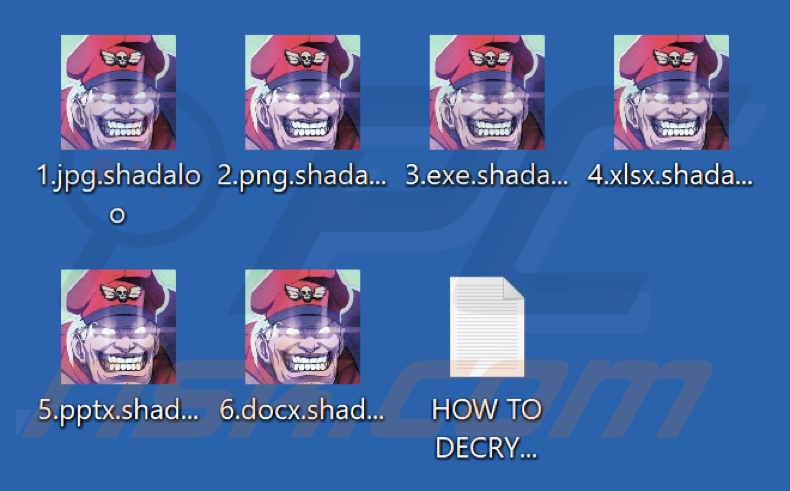 Bestanden versleuteld door Shadaloo ransomware (.shadaloo extensie)