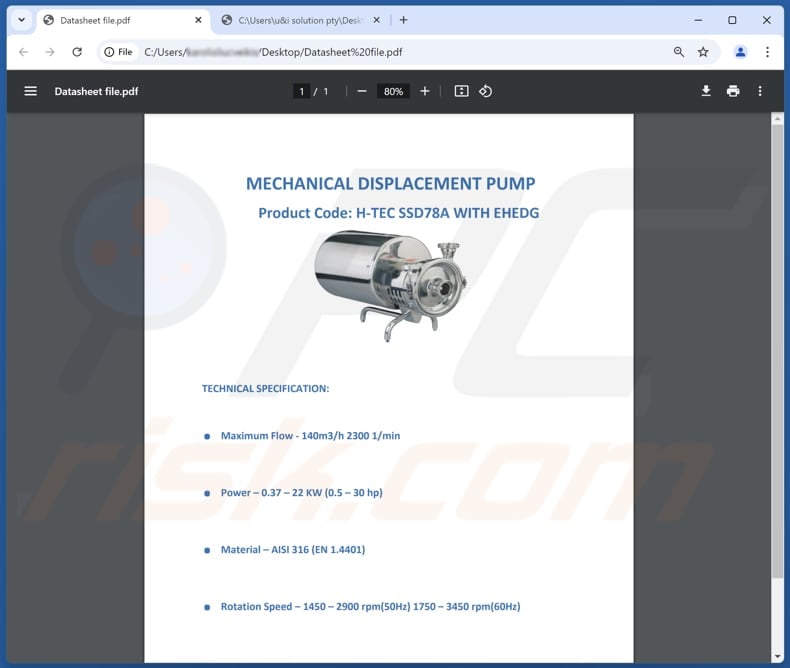 TotalEnergies email scam Datasheet file.pdf bestand