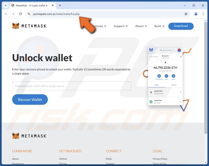 MetaMask Wallet Verification nepwebsite met oplichterij