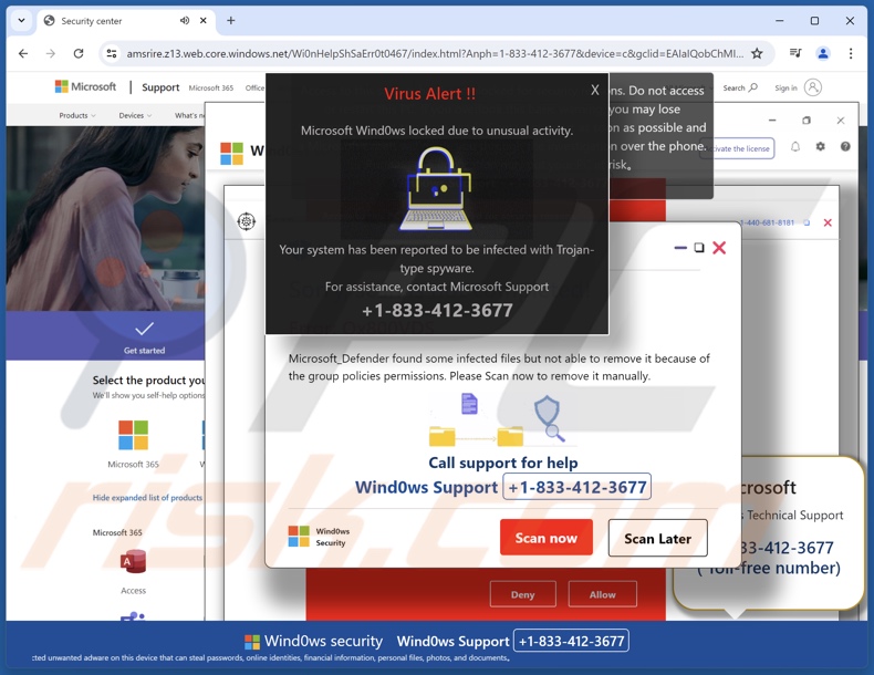 Microsoft Windows Locked Due To Unusual Activity oplichterij