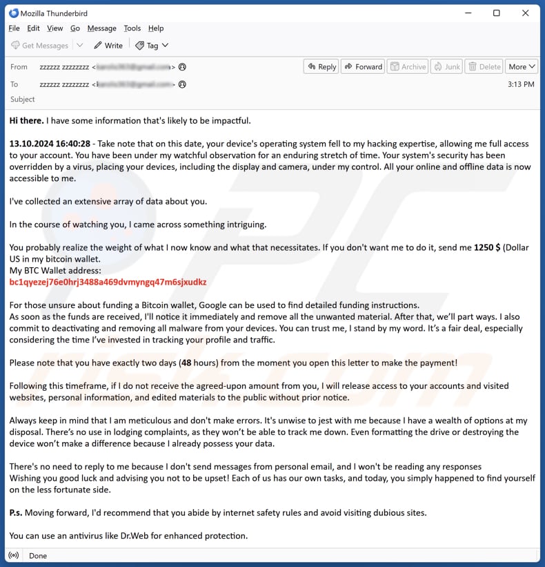 Operating System Fell To My Hacking Expertise spam e-mailcampagne