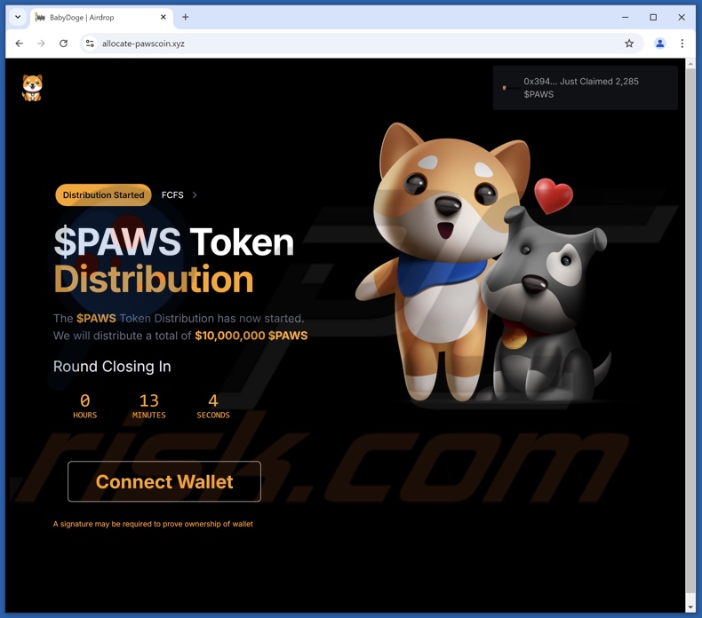 $PAWS Token Distribution oplichterij