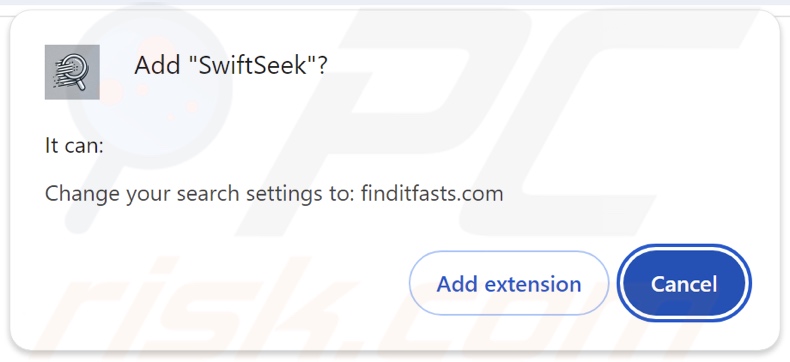 SwiftSeek Browser hijacker vraagt om toestemming