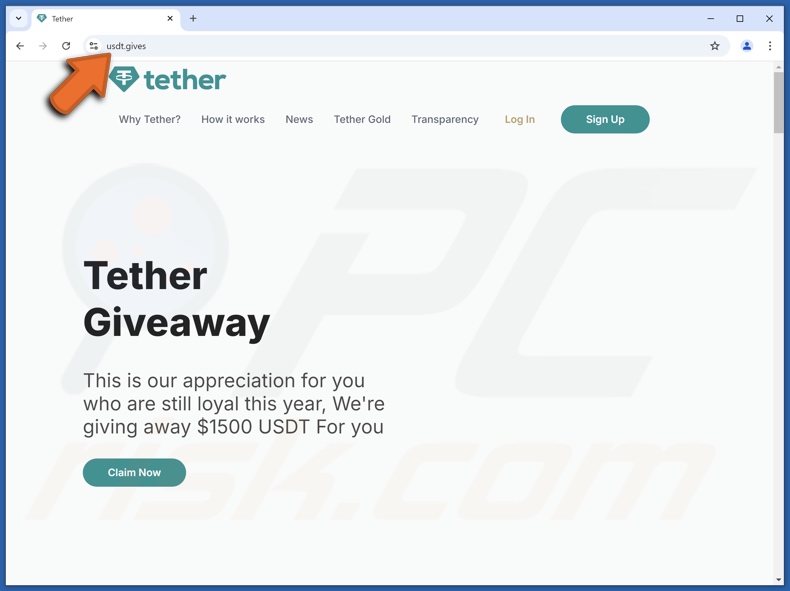 Tether Giveaway oplichterij