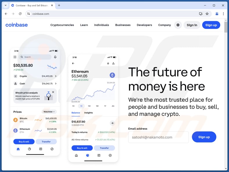 Coinbase Enhanced Security Measures Echte zwendelwebsite coinbase.com