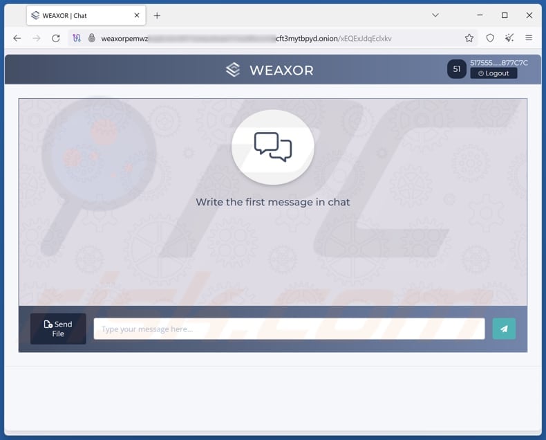 Weaxor ransomware chatwebsite