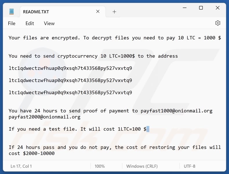 GURAM ransomware losgeldbrief (README.txt)