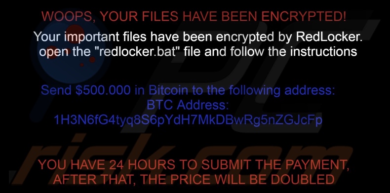 RedLocker ransomware behang