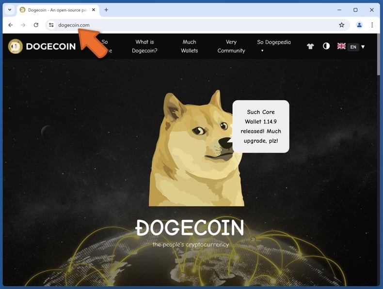 Verschijning van de echte Dogecoin website (dogecoin.com)